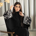 عباية قماش كريب + طرحة